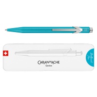Długopis CARAN D'ACHE 849 Colormat-X, M, w pudełku, turkusowy, Długopisy, Artykuły do pisania i korygowania