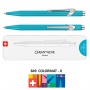 Długopis CARAN D'ACHE 849 Colormat-X, M, w pudełku, turkusowy, Długopisy, Artykuły do pisania i korygowania