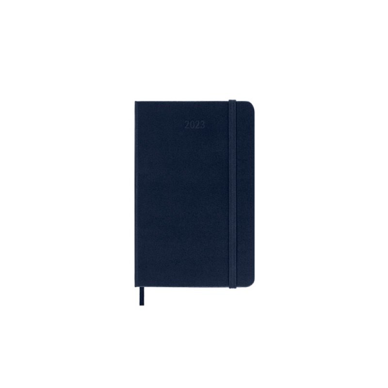 Kalendarz dzienny MOLESKINE 2023 12M P, twarda oprawa, sapphire blue, Kalendarze, Zeszyty i bloki