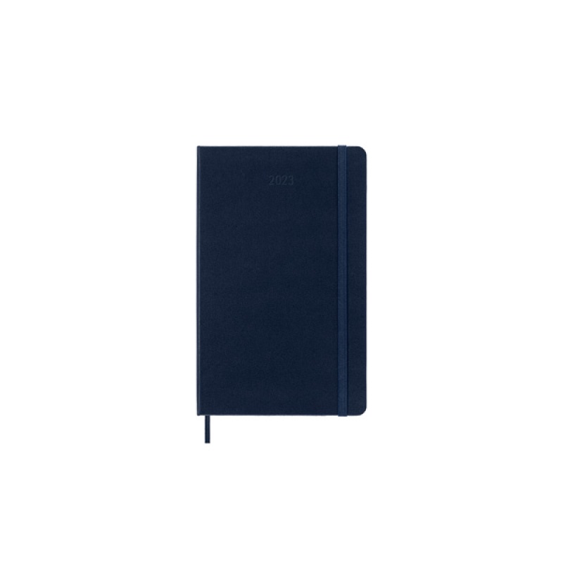 Kalendarz dzienny MOLESKINE 2023 12M L, twarda oprawa, sapphire blue, Kalendarze, Zeszyty i bloki