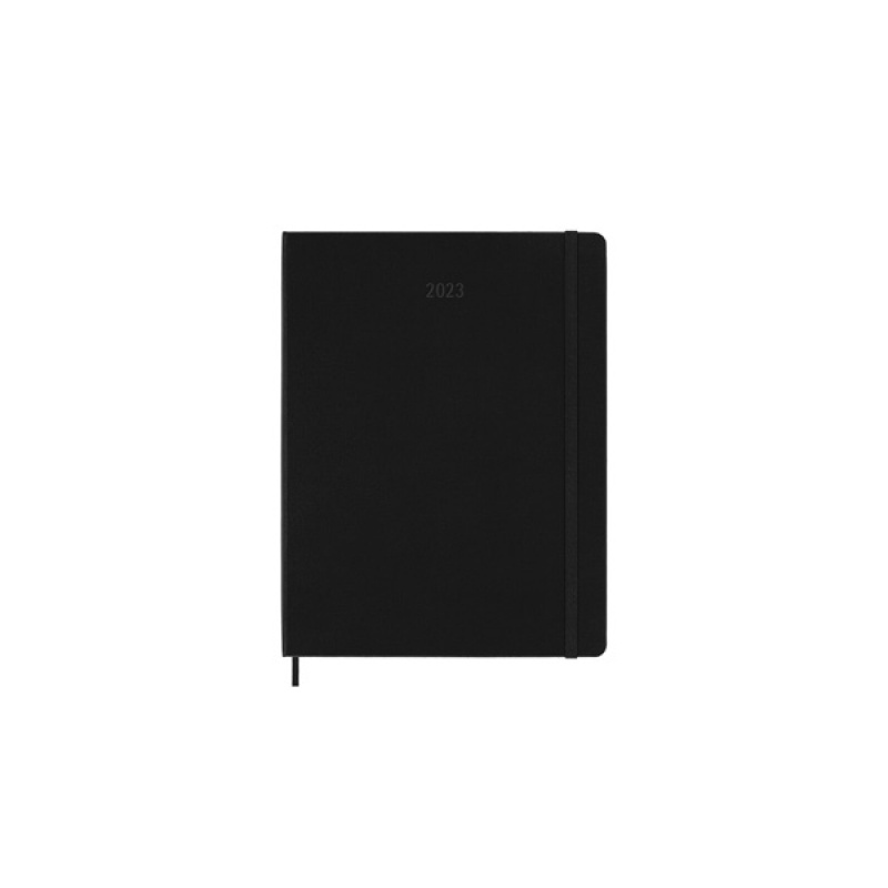 Kalendarz tygodniowy MOLESKINE 2023 12M XL, twarda oprawa, czarny, Kalendarze, Zeszyty i bloki