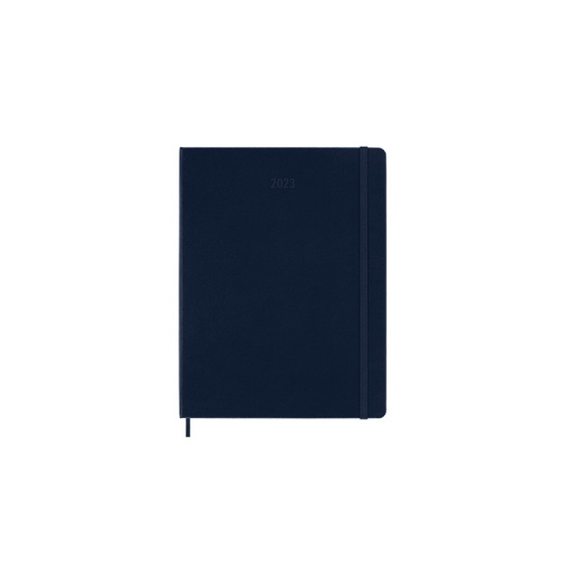 Kalendarz tygodniowy MOLESKINE 2023 12M XL, twarda oprawa, sapphire blue, Kalendarze, Zeszyty i bloki