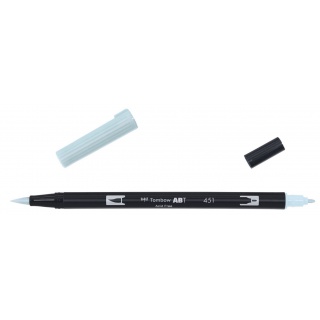MARKER DWUSTRONNY PĘDZELKOWY TOMBOW BRUSH PEN SKY BLUE ABT-451, Markery permanentne, Art. do pisania i korygowania