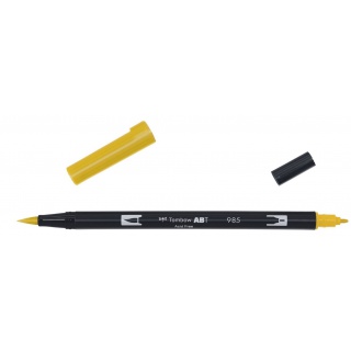 MARKER DWUSTRONNY PĘDZELKOWY TOMBOW BRUSH PEN  CHROME YELLOW ABT-985, Markery permanentne, Art. do pisania i korygowania