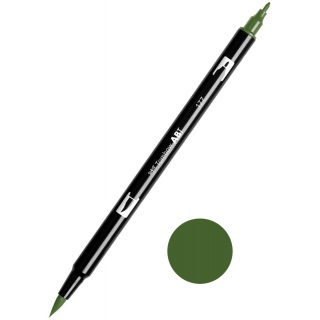 MARKER DWUSTRONNY PĘDZELKOWY TOMBOW DARK JADE ABT-177, Markery permanentne, Art. do pisania i korygowania