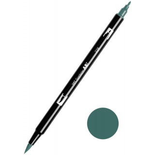 MARKER DWUSTRONNY PĘDZELKOWY TOMBOW GREY GREEN ABT-228, Markery permanentne, Art. do pisania i korygowania