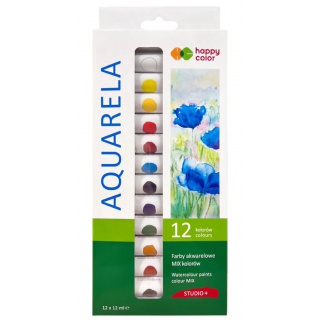 FARBY AKWARELOWE STUDIO 12KOL.x12ML.HAPPY COLOR, Podkategoria, Kategoria