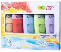 FARBA AKRYLOWA 5x75ML KOLORY MIX B HAPPY COLOR, Podkategoria, Kategoria
