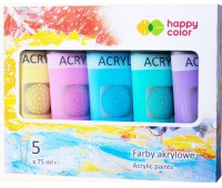 FARBA AKRYLOWA 5x75ML.KOLORY PASTEL HAPPY COLOR, Podkategoria, Kategoria