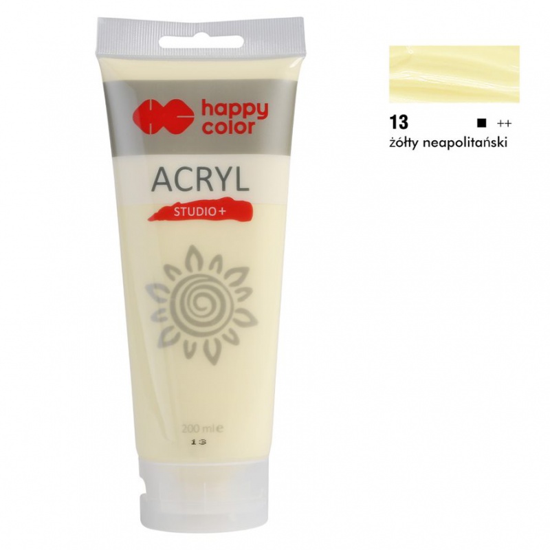 FARBA AKRYLOWA STUDIO 200ML H.COLOR ŻÓŁTY NEAPOLIT, Farby, Plastyka