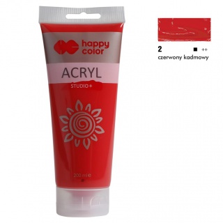 FARBA AKRYLOWA STUDIO 200ML H.COLOR CZERW.KADMOWY, Farby, Plastyka