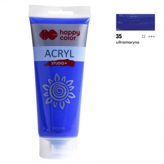 FARBA AKRYLOWA STUDIO 200ML H.COLOR ULTRAMARYNA, Farby, Plastyka