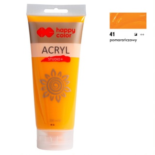 FARBA AKRYLOWA STUDIO 200ML H.COLOR POMARAŃCZOWA, Farby, Plastyka