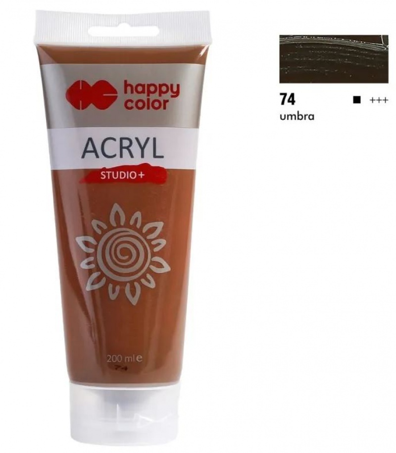 FARBA AKRYLOWA STUDIO 200ML H.COLOR UMBRA, Farby, Plastyka