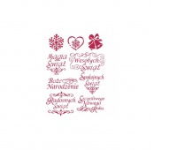 STAMP - SZABLON 21X29,7CM NAPISY BN PO POLSKU, Podkategoria, Kategoria