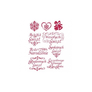 STAMP - SZABLON 21X29,7CM NAPISY BN PO POLSKU, Podkategoria, Kategoria