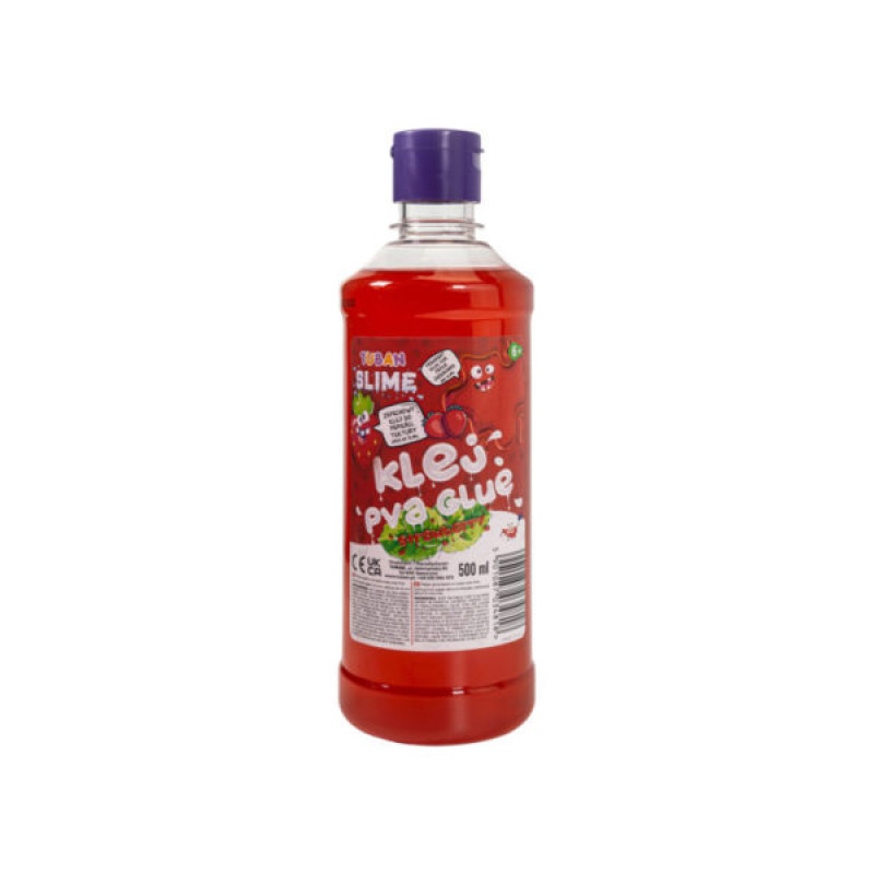 KLEJ PVA O ZAPACHU TRUSKAWKI &ndash; CZERWONY 500 ml, Kleje, Galanteria biurowa