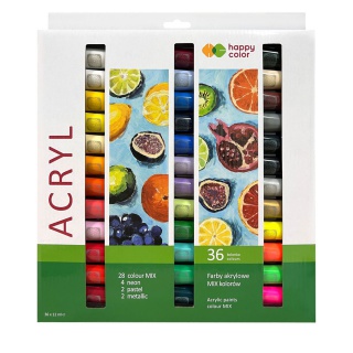 FARBA AKRYLOWA ZESTAW 36KOL.x12ml HAPPY COLOR, Podkategoria, Kategoria