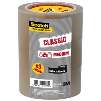 Packaging tape for shipments SCOTCH® Hot-melt (371), 50mm, 66m, brown, 3pcs