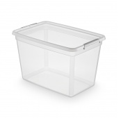 Storage container MOXOM, Basestore, z klipsem, 60l, transparent