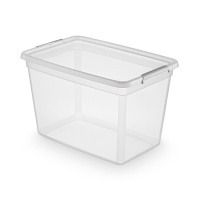 Storage container MOXOM, Basestore, z klipsem, 60l, transparent