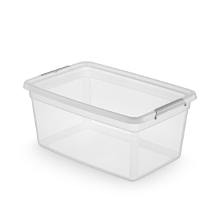 Pojemnik do przechowywania MOXOM, Basestore, z klipsem, 40l, transparentny, Pudła, Wyposażenie biura