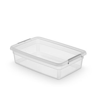 Pojemnik do przechowywania MOXOM, Basestore, z klipsem, 29l, transparentny, Pudła, Wyposażenie biura