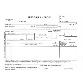 HISTORIA CHOROBY PORADNI 100SZT., Podkategoria, Kategoria