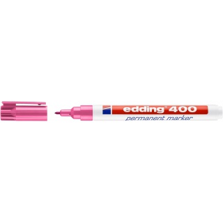 Marker permanentny e-400 EDDING, 1mm, różowy, Markery, Artykuły do pisania i korygowania