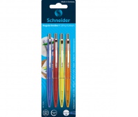 Długopis automatyczny SCHNEIDER K20 ICY, M, 4 szt. blister, mix kolorów, Długopisy, Artykuły do pisania i korygowania