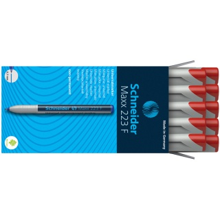Marker uniwersalny SCHNEIDER Maxx 223 F, 0,7mm, czerwony, Markery, Artykuły do pisania i korygowania