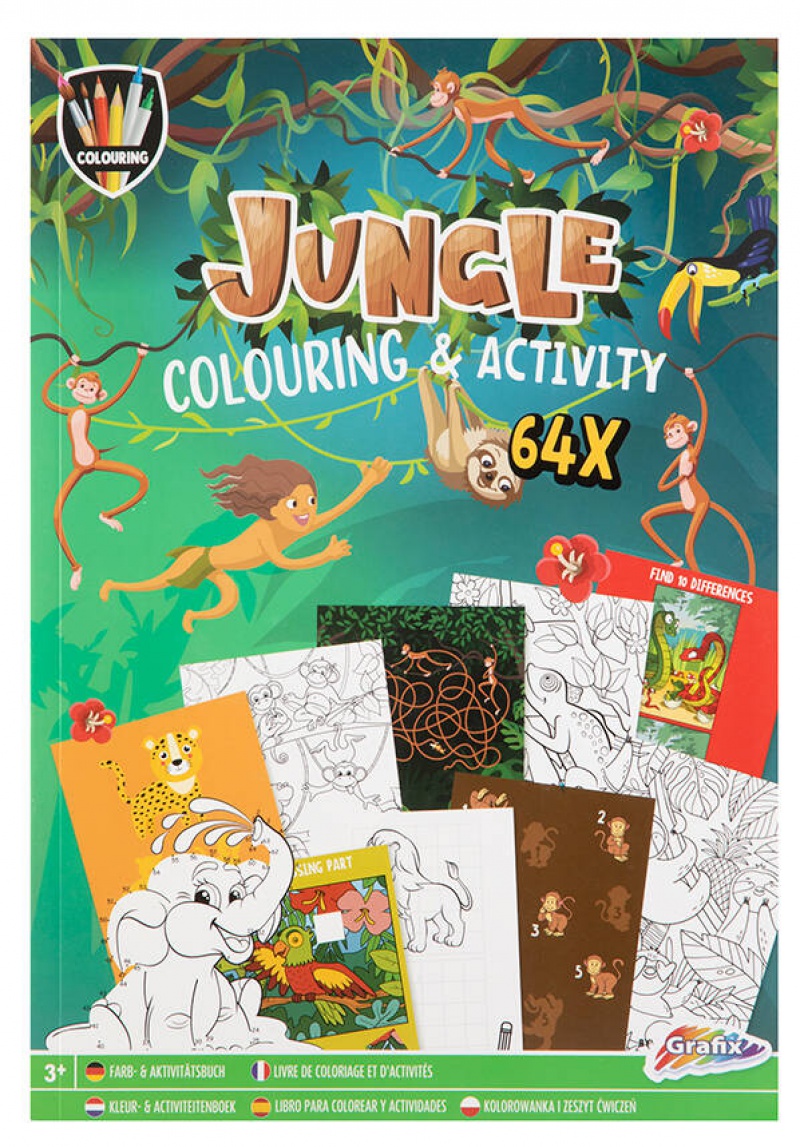 KOLOROWANKA & ACTIVITY BOOK A4 DŻUNGLA 64 STR 8396, Podkategoria, Kategoria