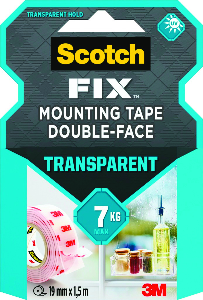 Mounting tape SCOTCH®, 19mm x 1,5m, transparent - PBS Connect Polska:  artykuły, materiały i akcesoria biurowe