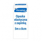 Opaska elastyczna z zapinką VISCOPLAST, 8cmx5m, Plastry, apteczki, Artykuły higieniczne i dozowniki