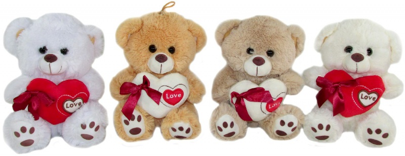 MIŚ Z SERCEM 20CM. M3635 0904, Walentynki, Art. świąteczne i okolicznościowe