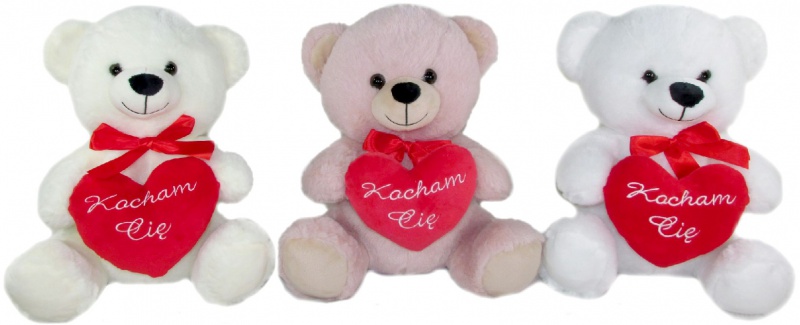 MIŚ KOCHAM CIĘ 30CM. 2045 M3669, Walentynki, Art. świąteczne i okolicznościowe