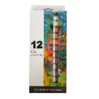 FARBY OLEJNE 12KOL.TUBA, Farby, Plastyka