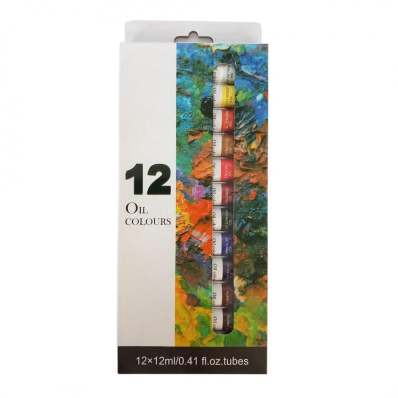 FARBY OLEJNE 12KOL.TUBA, Farby, Plastyka
