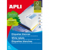 Universal labels APLI, 70x30mm, rectangular, white 100 sheets