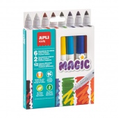 Flamastry APLI Kids, magic-zmieniające kolor, 8 szt., mix kolorów, Plastyka, Artykuły szkolne