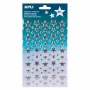 Stickers APLI, stars, 1 sheet, 86 pcs, pendant, silver