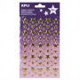 Stickers APLI, stars, 1 sheet, 86 pcs, pendant, gold