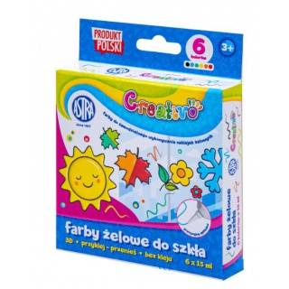 Farby do tworzenia naklejek żelowych, zest. 6 x 15, Farby, Plastyka