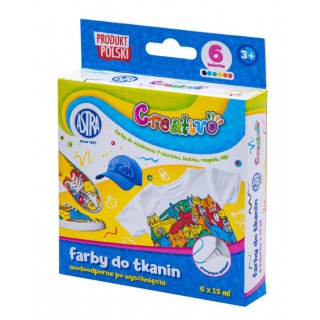 Farby do tkanin, zest. 6 x 15ml, CREATIVO ASTRA, Podkategoria, Kategoria