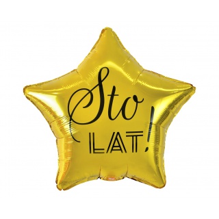 BALON FOLIOWY 19" STO LAT GWIAZDA ZŁOTA NADR.CZAR., Podkategoria, Kategoria