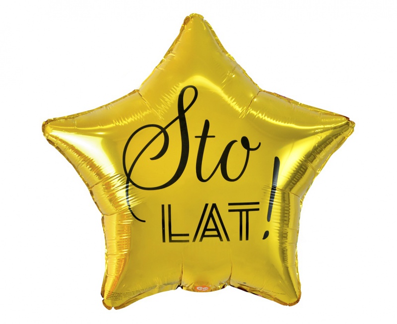 BALON FOLIOWY 19" STO LAT GWIAZDA ZŁOTA NADR.CZAR. BALON FOLIOWY 19" STO LAT GWIAZDA ZŁOTA NADR.CZAR., Podkategoria, Kategoria