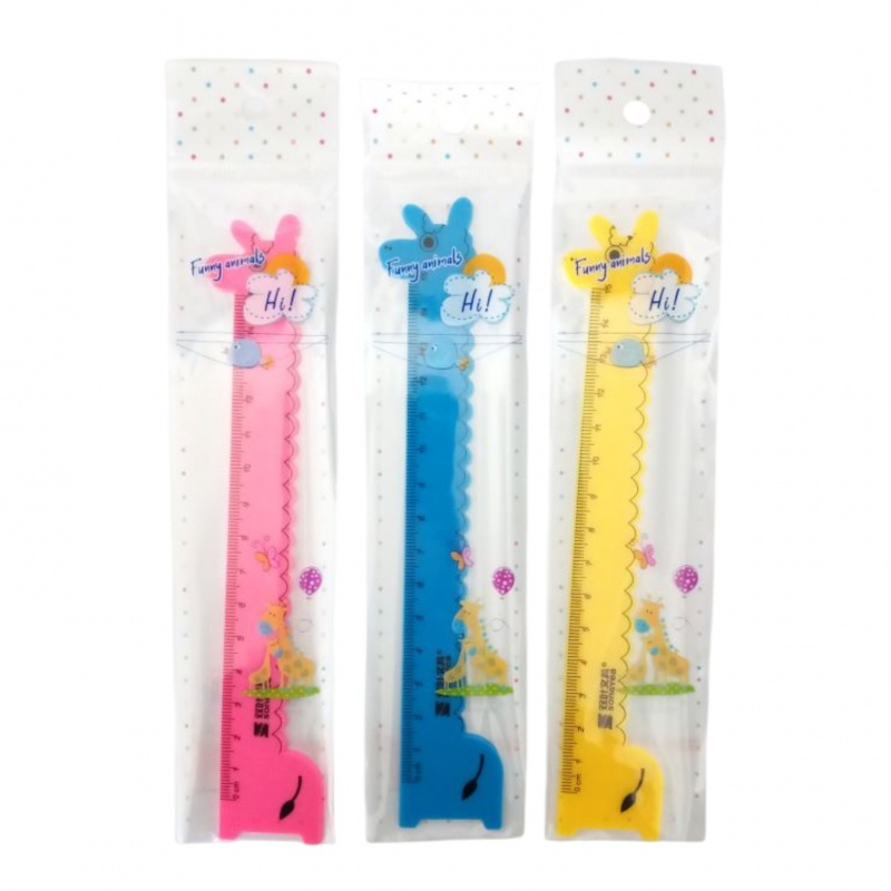 LINIJKA 15cm ZWIERZETA, Linijki, ekierki, kątomierze, Art. kreślarskie