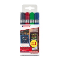 Marker kredowy e-4095 EDDING, 2-3mm, 4 szt., mix kolorów, Markery, Artykuły do pisania i korygowania