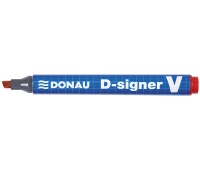 Marker permanentny DONAU D-Signer, 1-4mm (linia), czerwony, Markery, Artykuły do pisania i korygowania