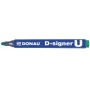 Marker permanentny DONAU D-Signer, okrągły, 2-4mm (linia), zawieszka, zielony